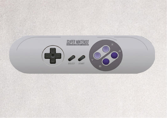 Skateboard Deck Wall Art Modern Decor | SNES Nintendo Console Gaming Controller | Retro Game Room Bedroom Novelty Personalised Print