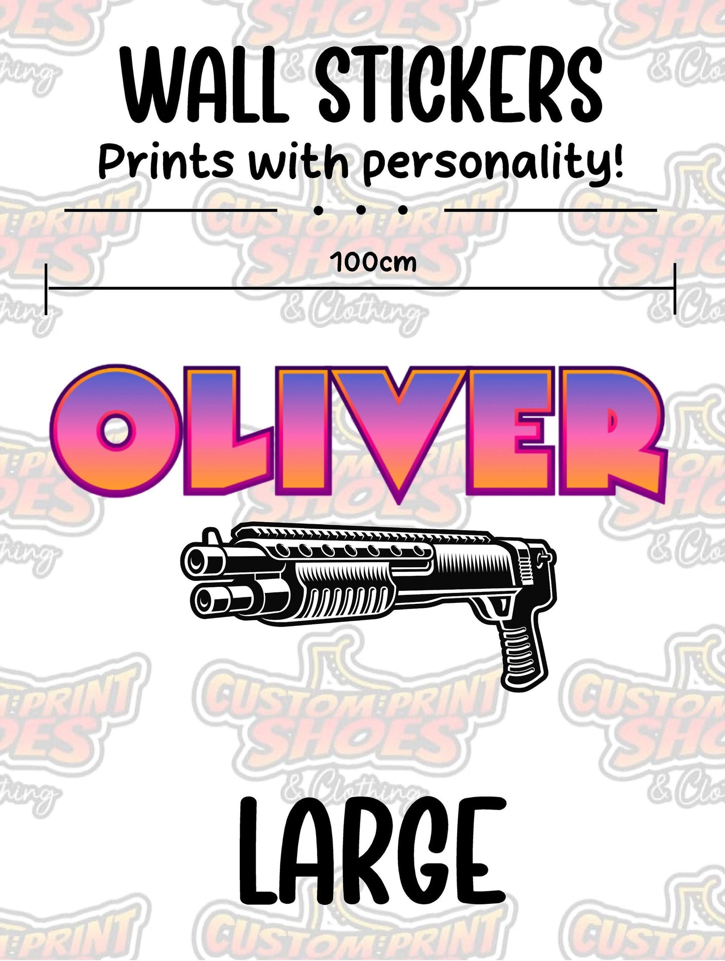 Children's Custom Printed Bedroom Wall Art Vinyl Personalised Gift Sticker - Gamer Racing Grand Theft Shotgun