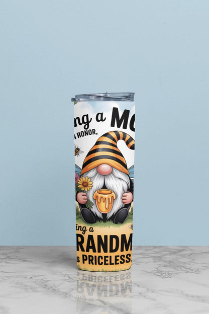 Custom Printed Tumbler Bottle Cup | Mum to Grandma Gonk Gnome | Personalised New Baby Gift