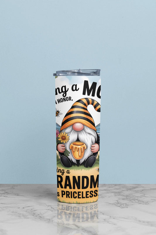 Custom Printed Tumbler Bottle Cup | Mum to Grandma Gonk Gnome | Personalised New Baby Gift