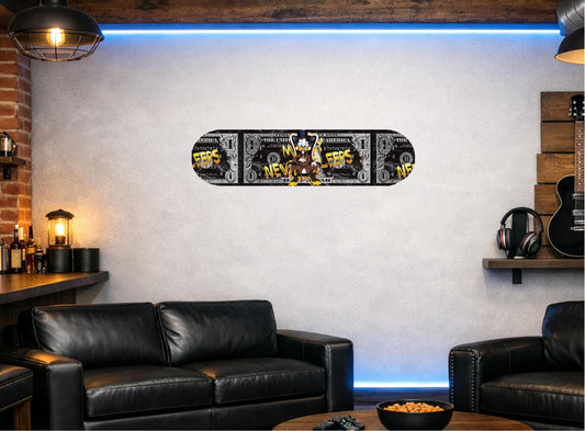 Skateboard Deck Wall Art Decor | Duck Urban Banknote | Modern Man Cave Bar Bedroom Novelty