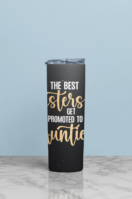 Custom Printed Tumbler Bottle Cup | Best Sister to Auntie Aunt To Be | Personalised New Baby Gift