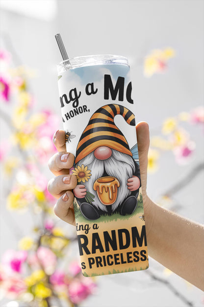Custom Printed Tumbler Bottle Cup | Mum to Grandma Gonk Gnome | Personalised New Baby Gift