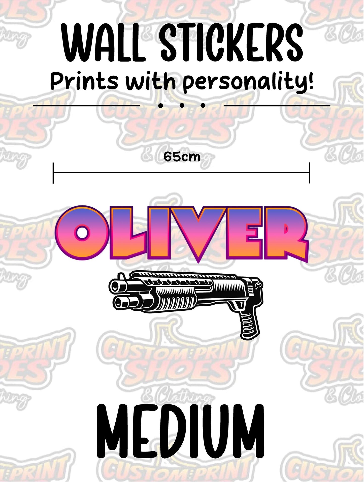 Children's Custom Printed Bedroom Wall Art Vinyl Personalised Gift Sticker - Gamer Racing Grand Theft Shotgun