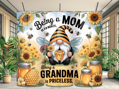 Custom Printed Tumbler Bottle Cup | Mum to Grandma Gonk Gnome | Personalised New Baby Gift