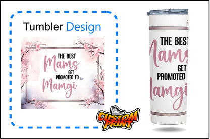 Custom Printed Tumbler Bottle Cup | New Mam to Mamgi Mammy Grandma | Personalised New Baby Gift
