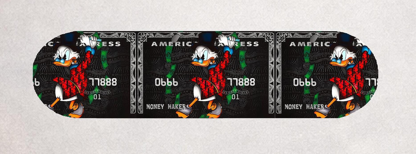Skateboard Deck Wall Art Decor | Duck Urban Banknote American Express | Modern Man Cave Bar Bedroom Novelty