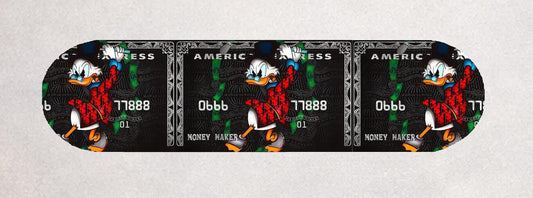 Skateboard Deck Wall Art Decor | Duck Urban Banknote American Express | Modern Man Cave Bar Bedroom Novelty