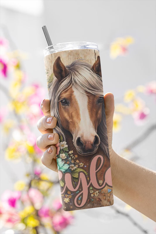 Custom Printed Tumbler Bottle Cup | Horse Lover Inspired | Personalised Novelty Gift