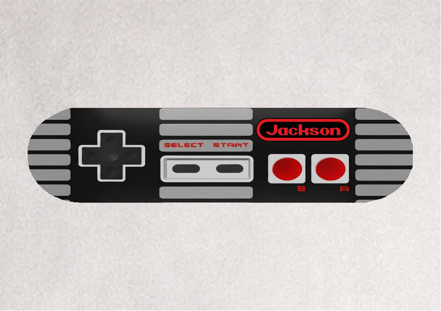 Skateboard Deck Wall Art Modern Decor | NES Nintendo Console Gaming Controller | Retro Game Room Bedroom Novelty Print