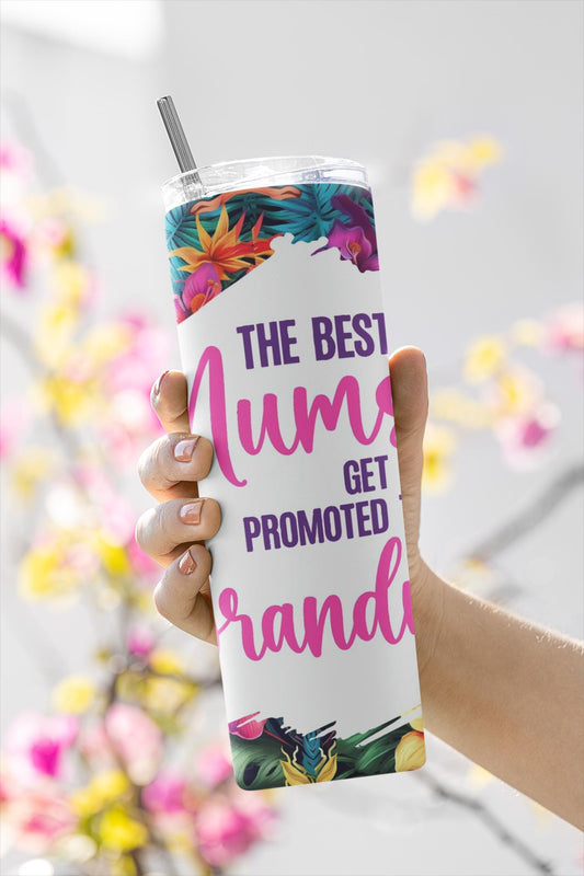 Custom Printed Tumbler Bottle Cup | New Mum to Grandma Nanny Nanna | Personalised New Baby Gift