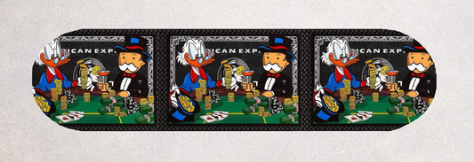 Skateboard Deck Wall Art Decor | Duck Urban Banknote Monopoly American Express Dollar | Modern Man Cave Bar Bedroom Novelty