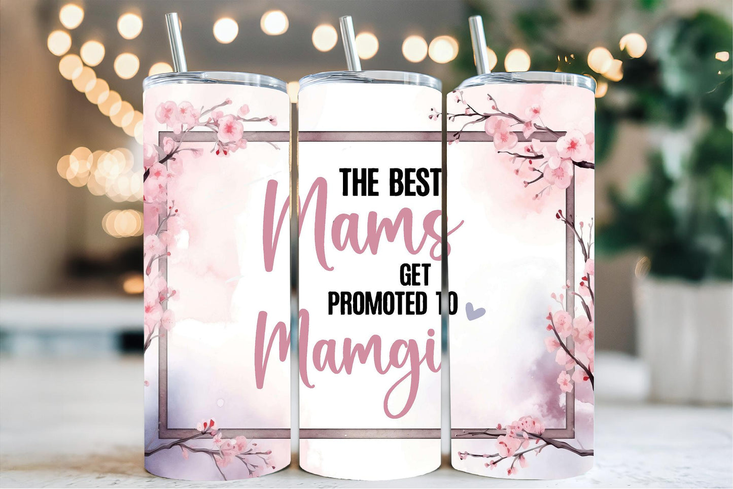 Custom Printed Tumbler Bottle Cup | New Mam to Mamgi Mammy Grandma | Personalised New Baby Gift