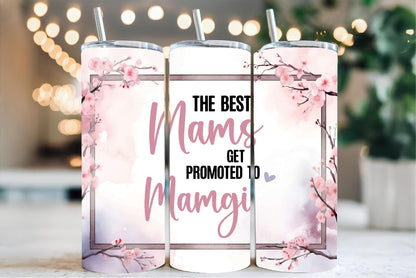 Custom Printed Tumbler Bottle Cup | New Mam to Mamgi Mammy Grandma | Personalised New Baby Gift