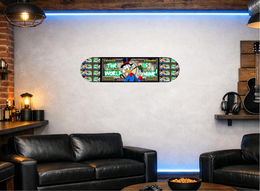 Skateboard Deck Wall Art Decor | Duck Urban Banknote Million Dollar | Modern Man Cave Bar Bedroom Novelty