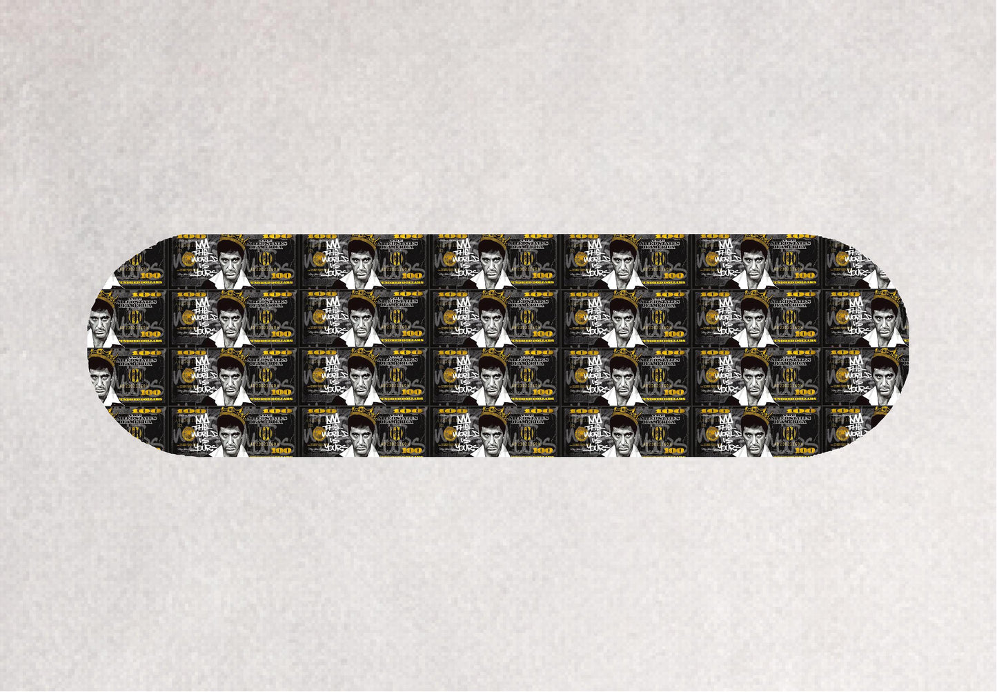 Skateboard Deck Wall Art Decor | Montana Urban Banknote Scarface 2 Dollar | Modern Man Cave Bar Bedroom Novelty