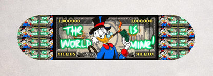 Skateboard Deck Wall Art Decor | Duck Urban Banknote Million Dollar | Modern Man Cave Bar Bedroom Novelty