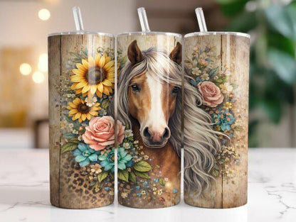 Custom Printed Tumbler Bottle Cup | Horse Lover Inspired | Personalised Novelty Gift