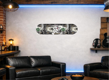 Skateboard Deck Wall Art Decor | Bugs Urban Banknote Bunny | Modern Man Cave Bar Bedroom Novelty