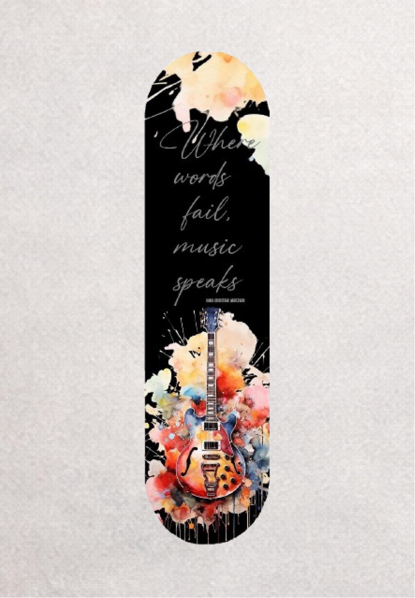 Skateboard Deck Wall Art Modern Decor | Music Quote Guitar