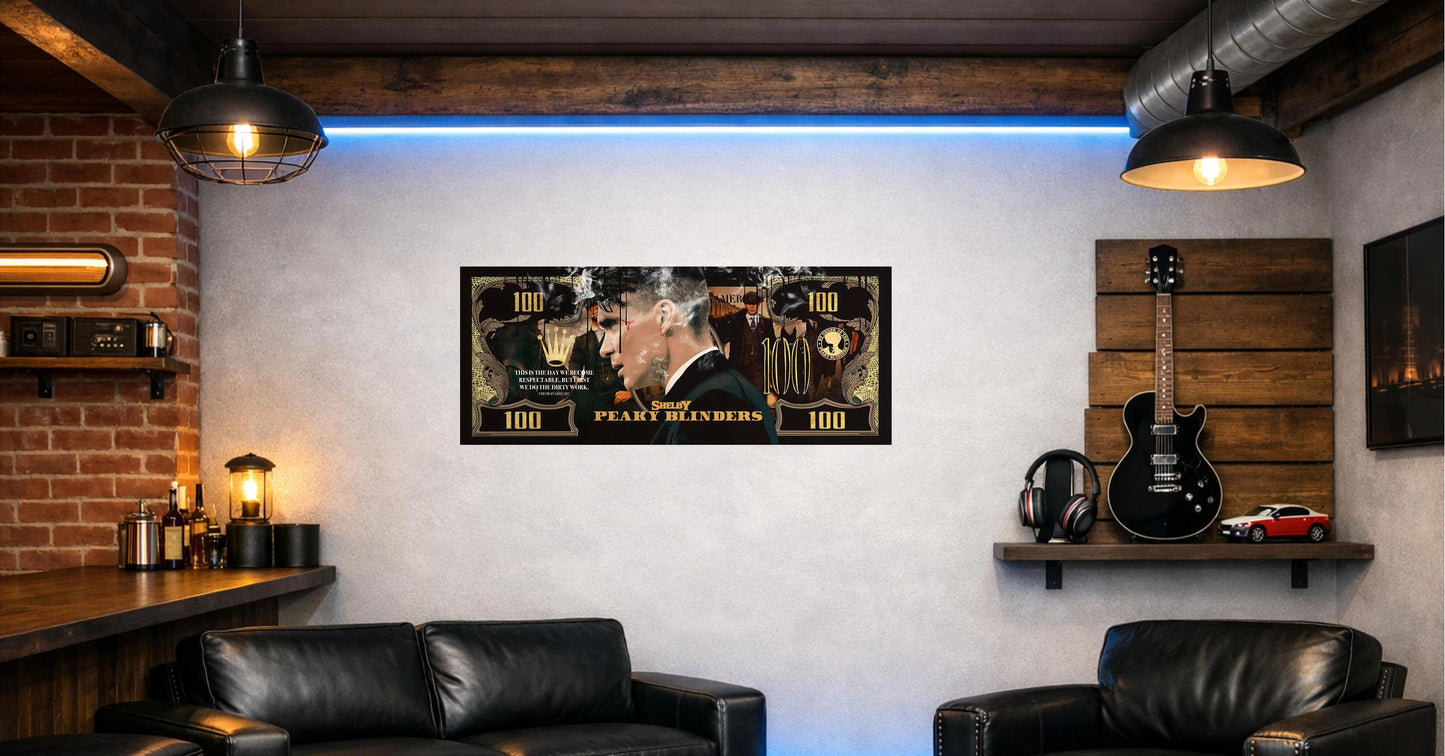 Adults Custom Printed Room Wall Art Vinyl Personalised Gift Sticker - Peaky Banknote TV