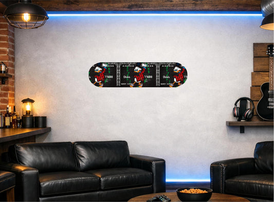 Skateboard Deck Wall Art Decor | Duck Urban Banknote American Express | Modern Man Cave Bar Bedroom Novelty