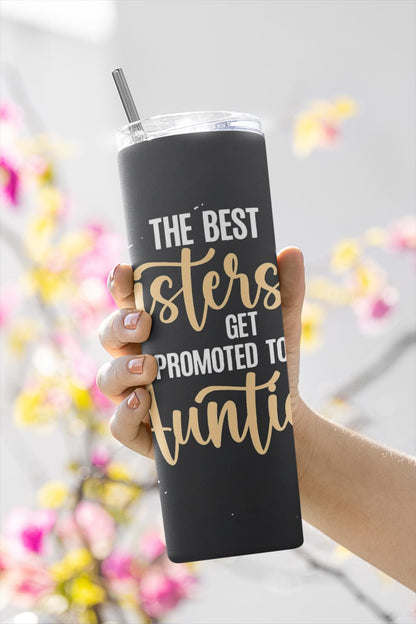 Custom Printed Tumbler Bottle Cup | Best Sister to Auntie Aunt To Be | Personalised New Baby Gift