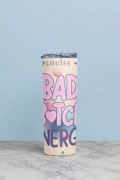 Custom Printed Tumbler Bottle Cup | Makeup Beauty Inspired | PLouise Bad Bitch | Personalised Girl Teenager Novelty Gift