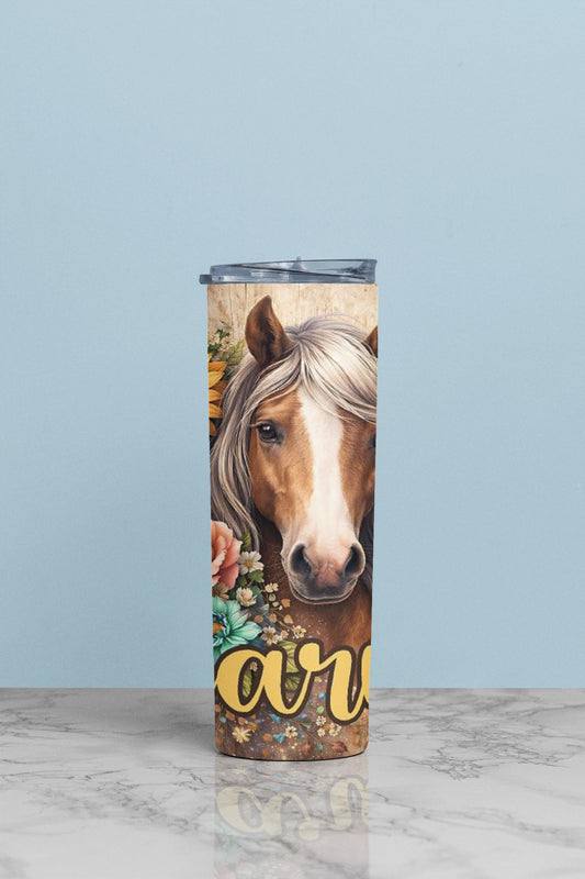 Custom Printed Tumbler Bottle Cup | Horse Lover Inspired | Personalised Novelty Gift